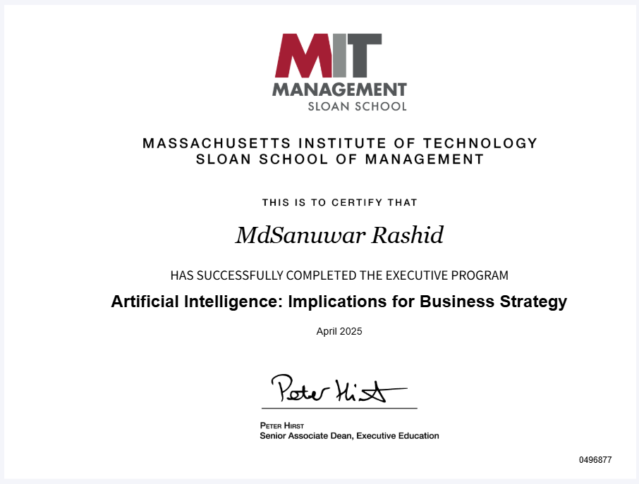 MIT Sloan AI Certificate
