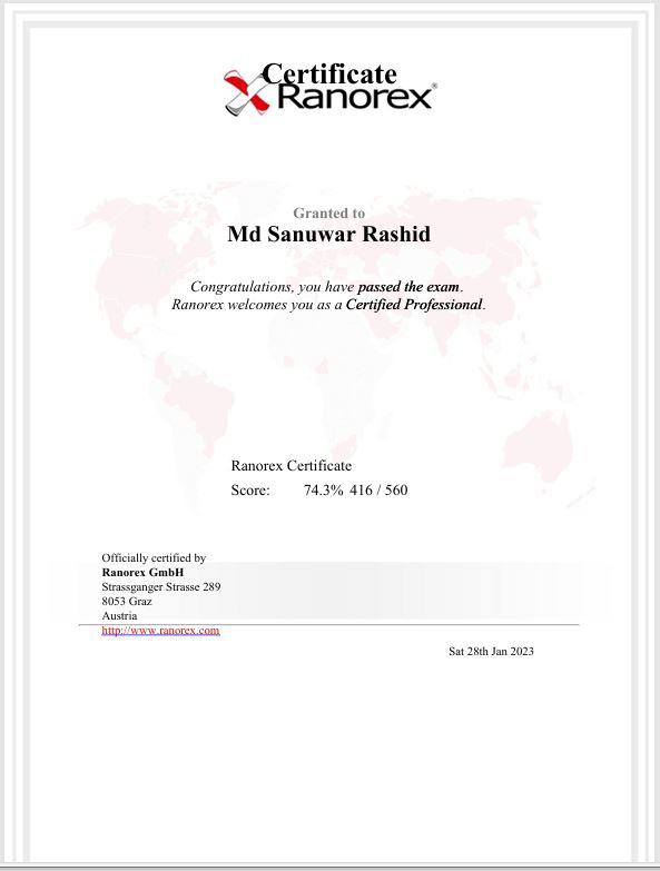 Ranorex Professional Certificate